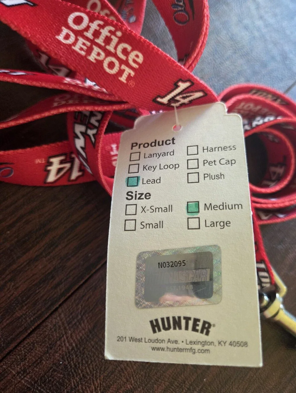 Tony Stewart #14 NASCAR Dog Leash Old Spice Office Depot Hunter Medium Carabiner